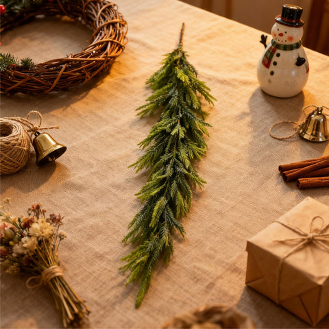 MULSAME garland on front door creating welcoming outdoor holiday curb appeal