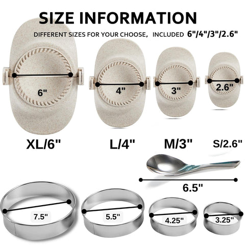 MUMSUNG top view of all four sizes lined up for quick size selection benefit: versatile use