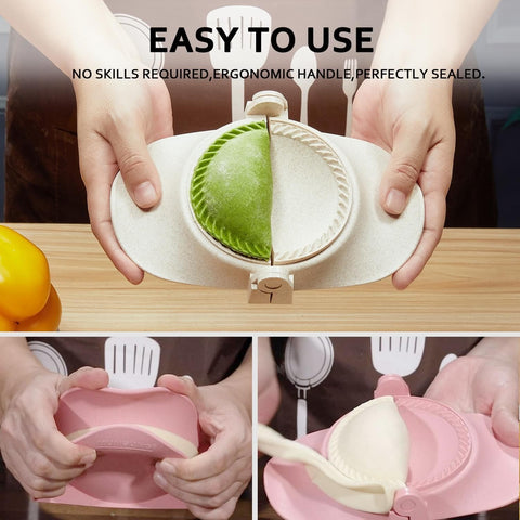 MUMSUNG bite-sized dumplings plated to showcase small press creating uniform appetizers