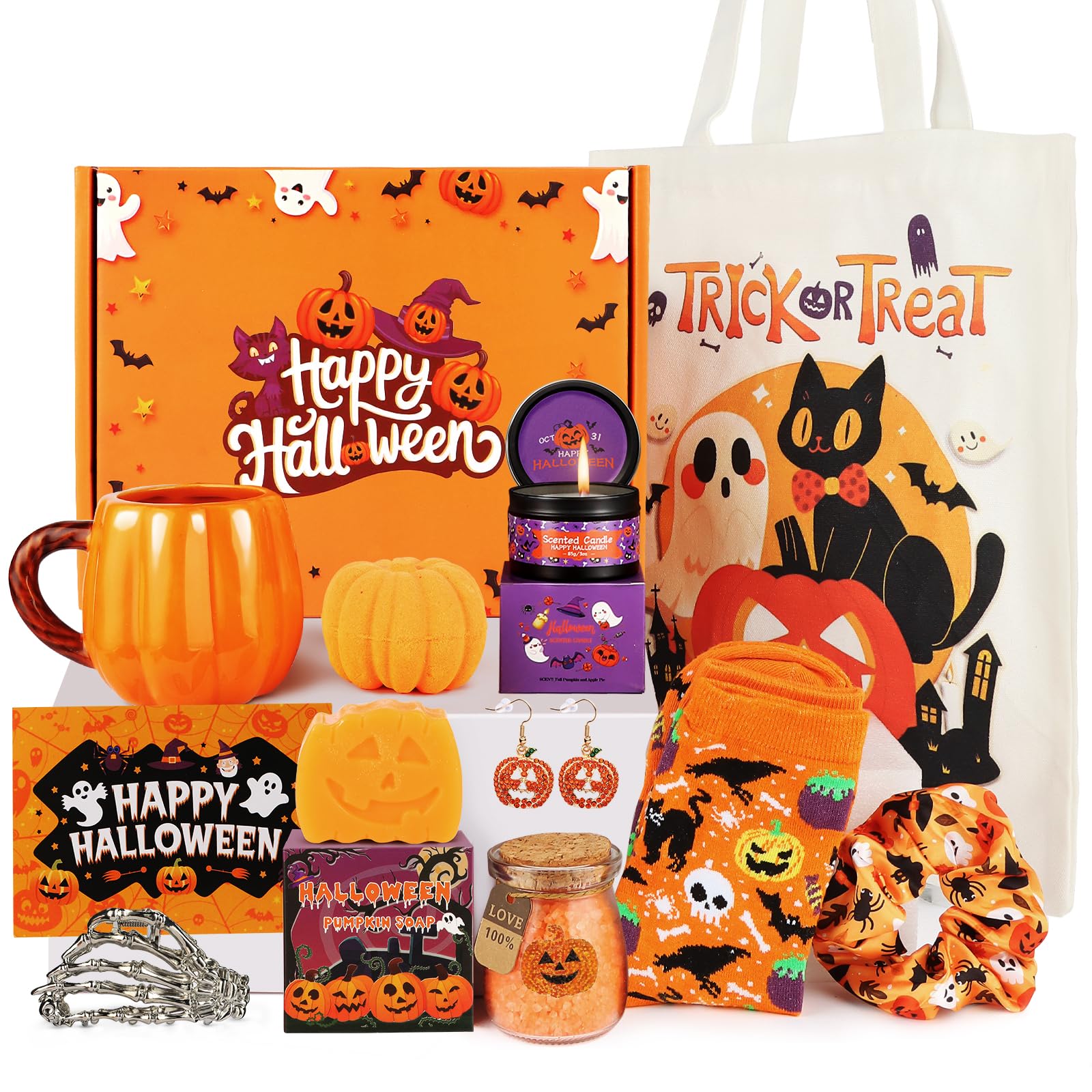 Munutix orange gift box front view showing festive Halloween packaging and convenience