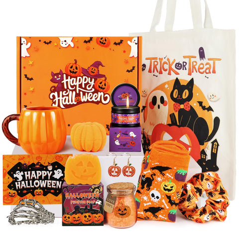 Munutix orange gift box front view showing festive Halloween packaging and convenience