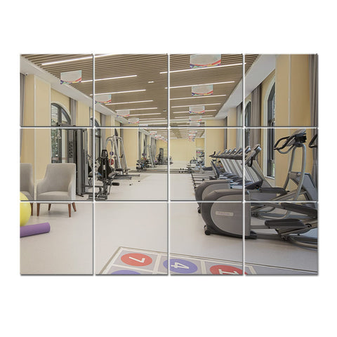 Murrey Home tiles mounted on an interior door demonstrating space-saving mirror option