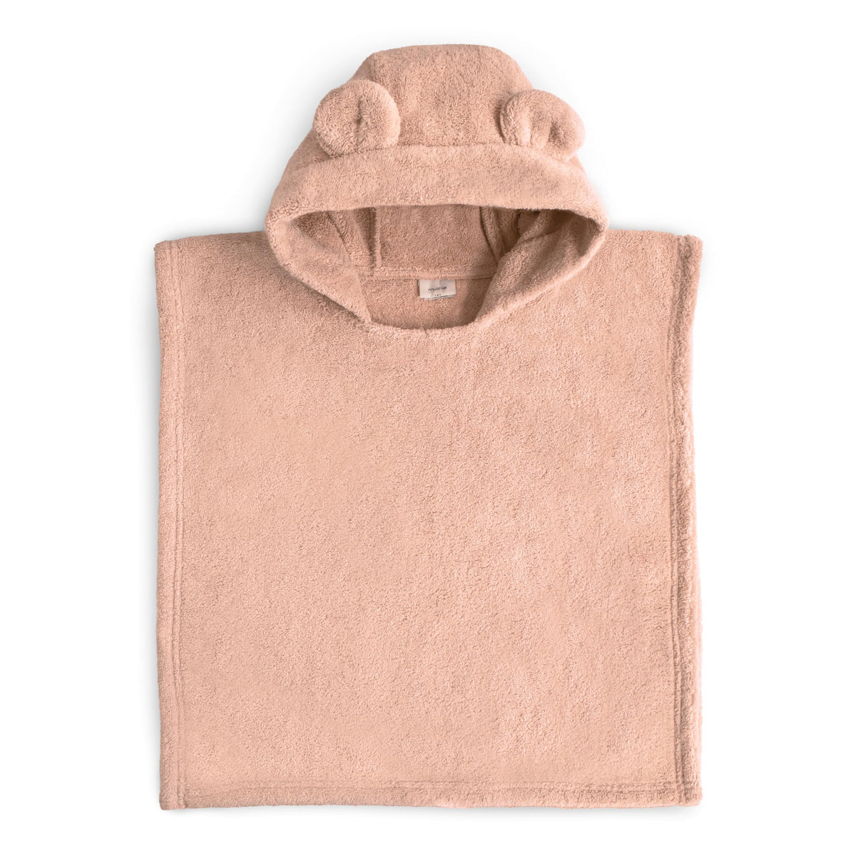 mushie front view blush poncho towel showing full coverage and soft finish
