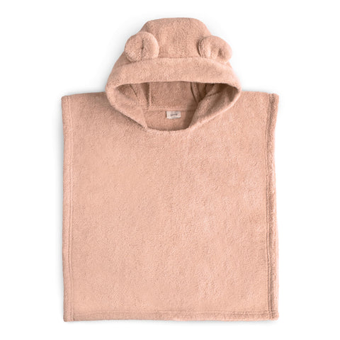 mushie front view blush poncho towel showing full coverage and soft finish