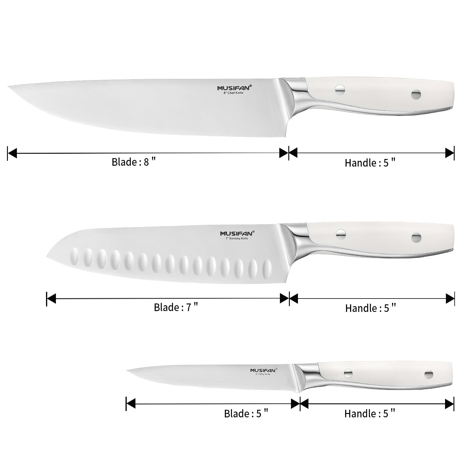 Musifan blade edge detail showing fine grind for longer-lasting sharpness