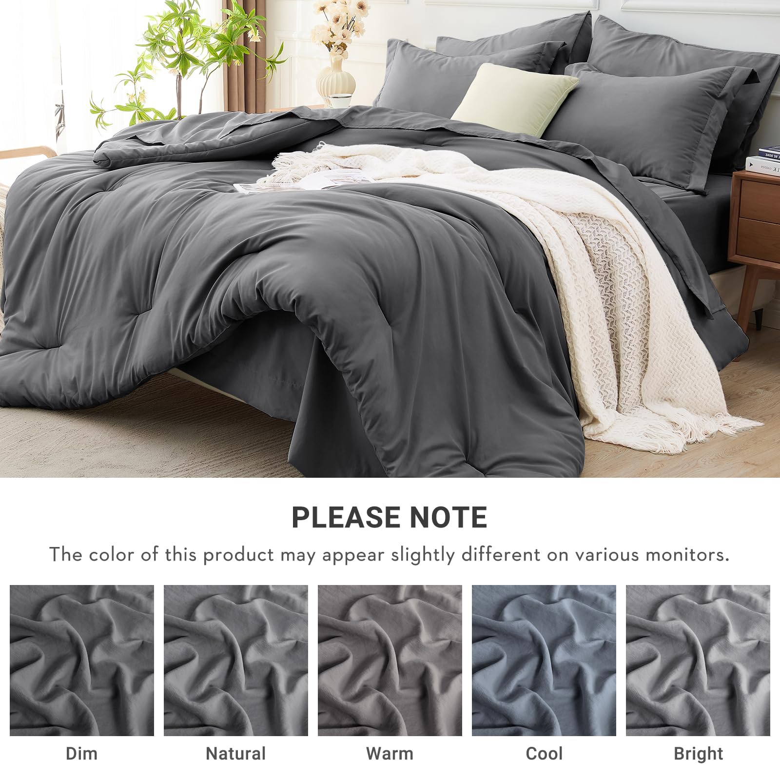 MUXHOMO bedroom lifestyle scene illustrating versatile dark grey styling