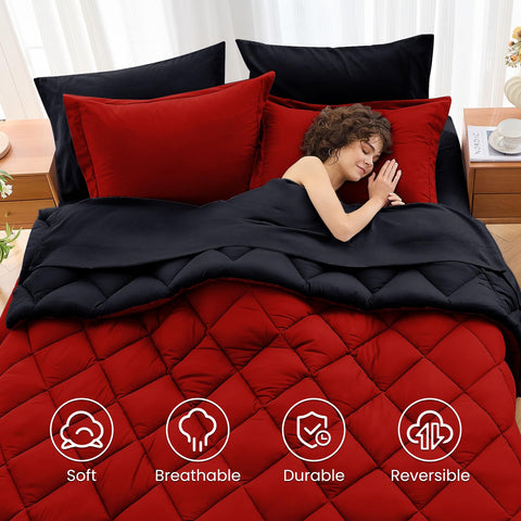 MUXHOMO comforter edge showing loft and plush fill for consistent warmth