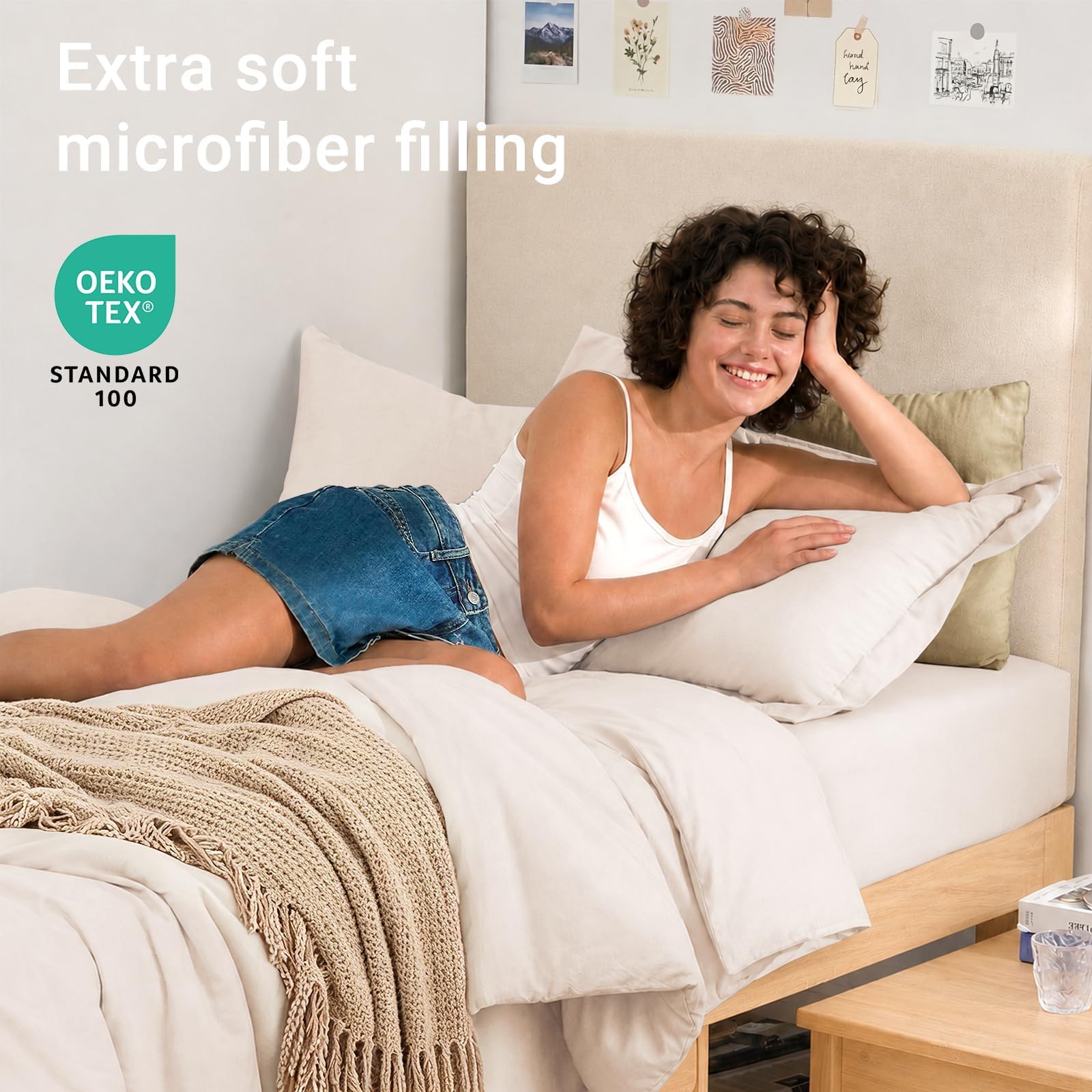 MUXHOMO comforter loft and fill detail showing fluffy down-alternative warmth