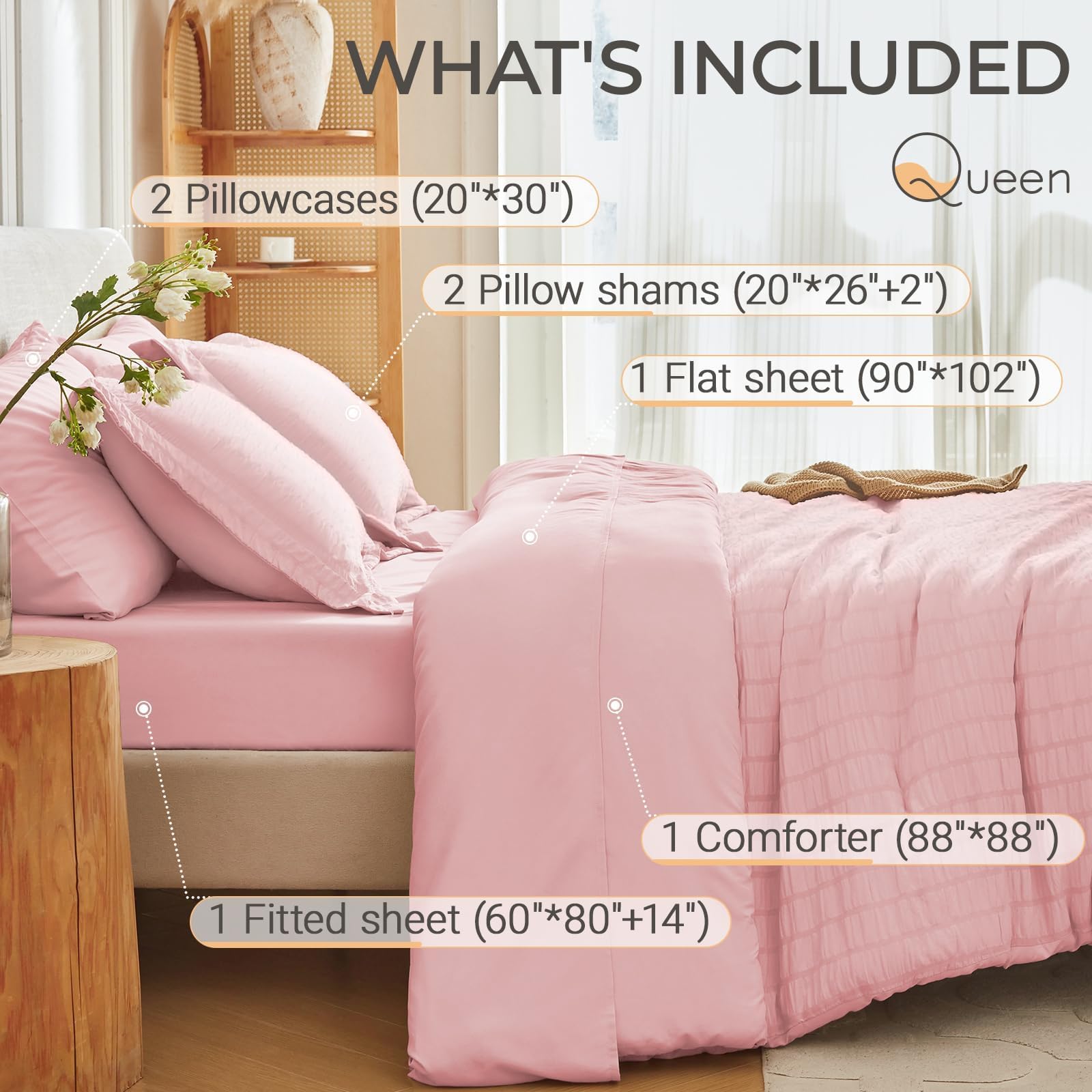 MUXHOMO fitted sheet deep pocket detail demonstrating 14-inch fit and secure hold
