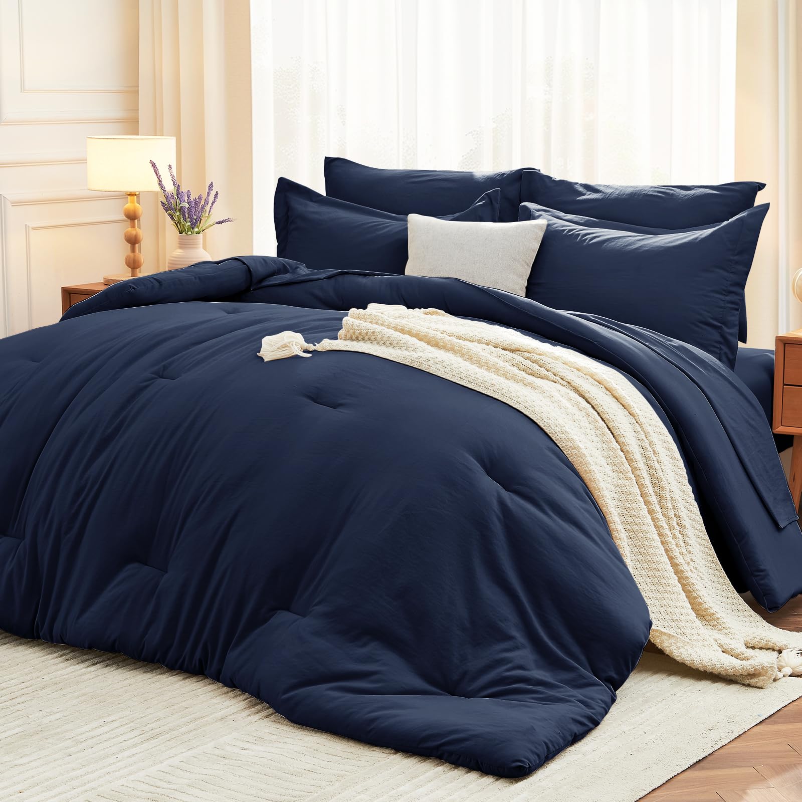 MUXHOMO front view of navy blue set showing coordinated pieces and appeal