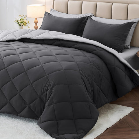 MUXHOMO front view of queen bed-in-a-bag showing complete set benefit