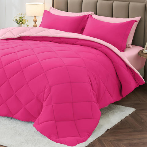 MUXHOMO front view showing full comforter set and coordinated bedding benefit: instant bedroom update