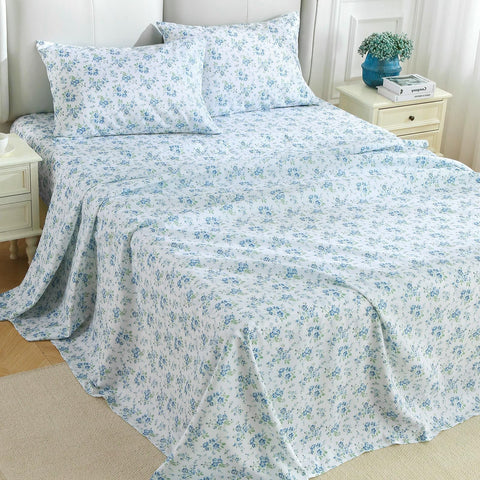 MUXHOMO two pillowcases stacked displaying floral pattern and neat finish