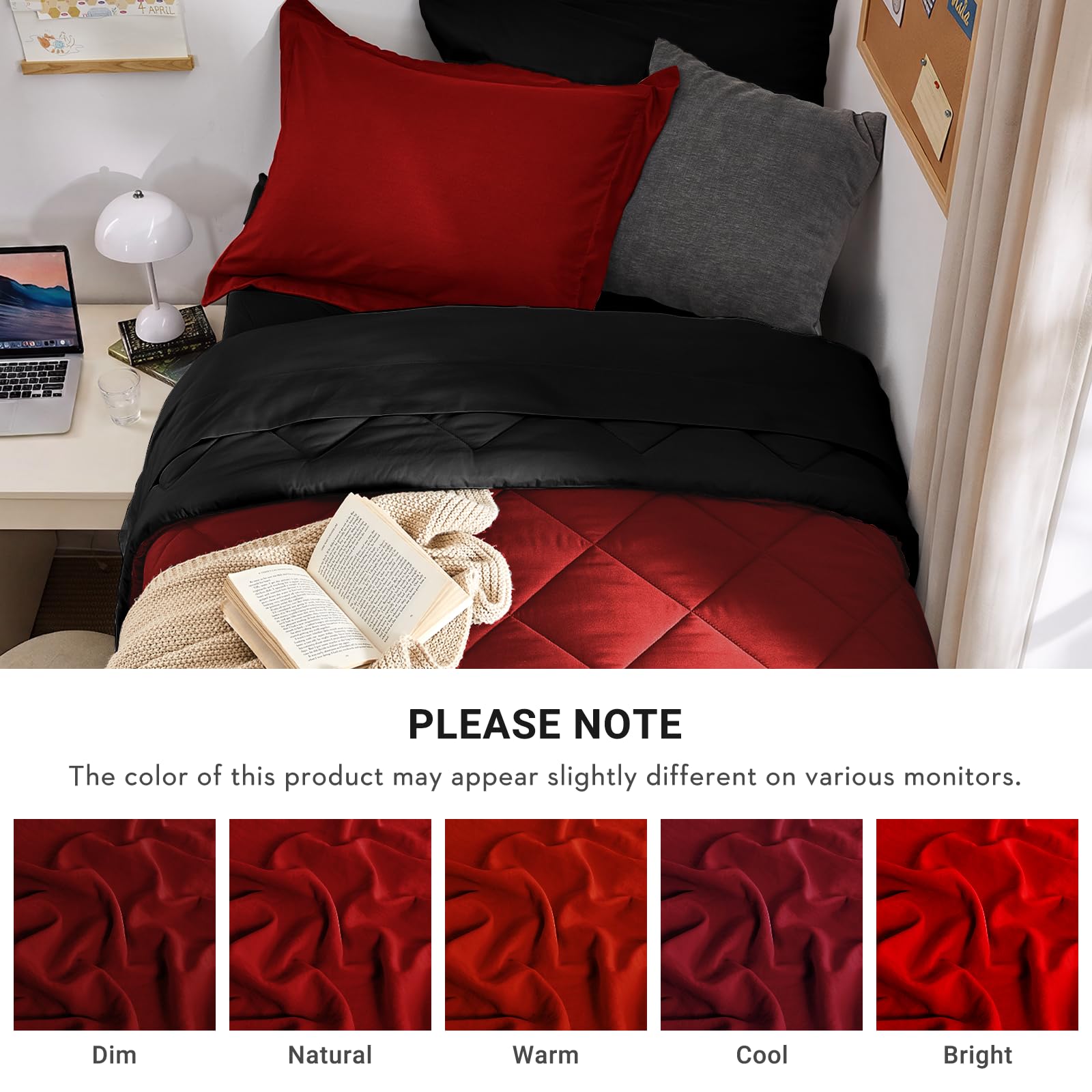 MUXHOMO reversible comforter black side highlighted for sleek look