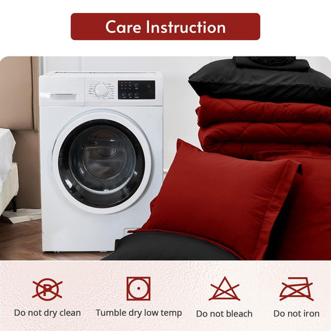 MUXHOMO care label inside showing machine wash instructions for easy maintenance