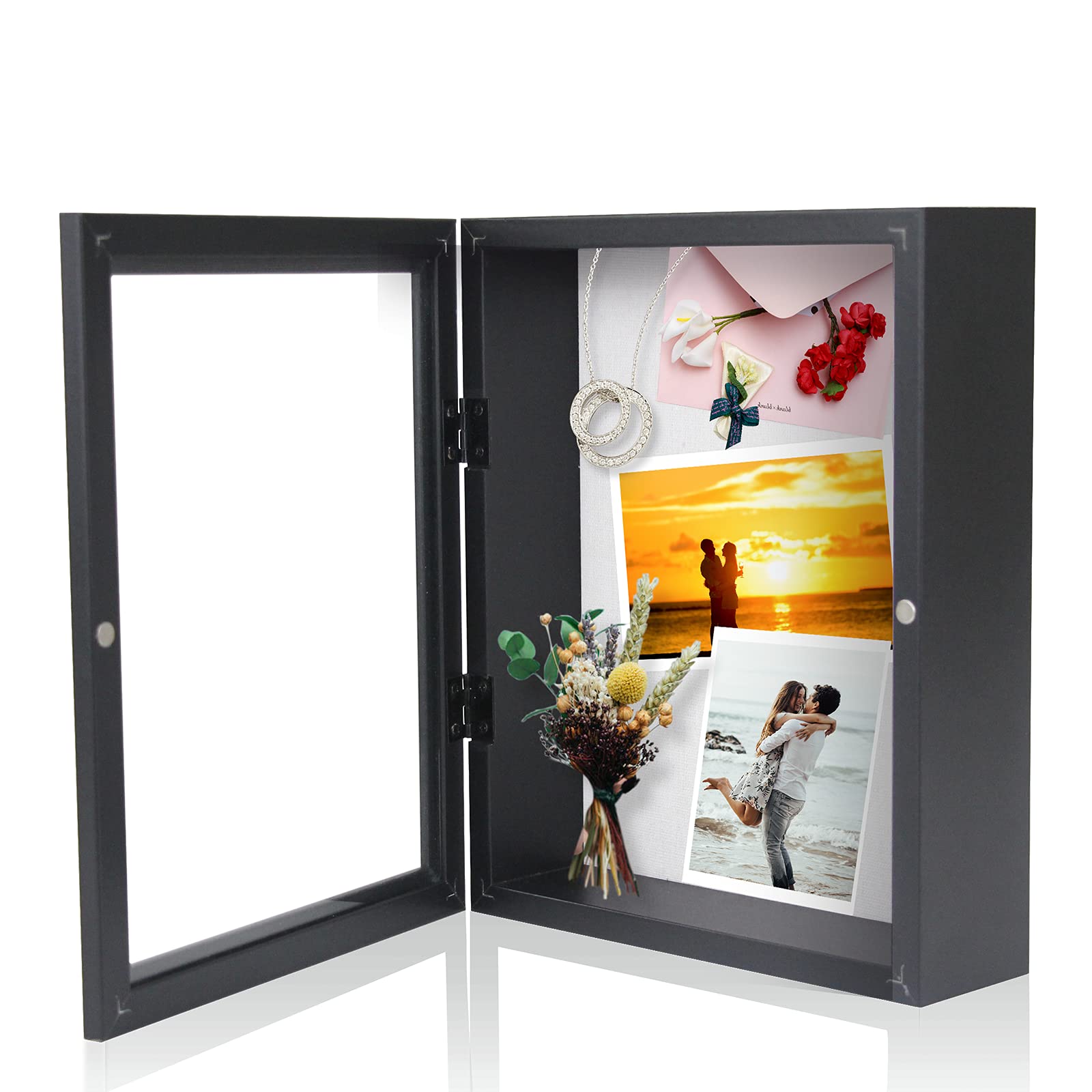 Muzilife 11x14 front view black frame showcasing a framed collage and clear presentation