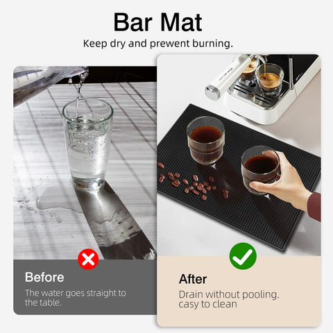 mwellewm mat placed beneath espresso machine protecting countertop from drips