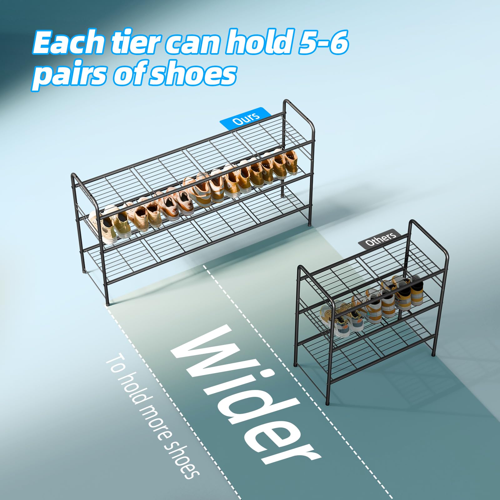 MWQ shoe rack in entryway lifestyle scene showing quick-grab convenience benefit