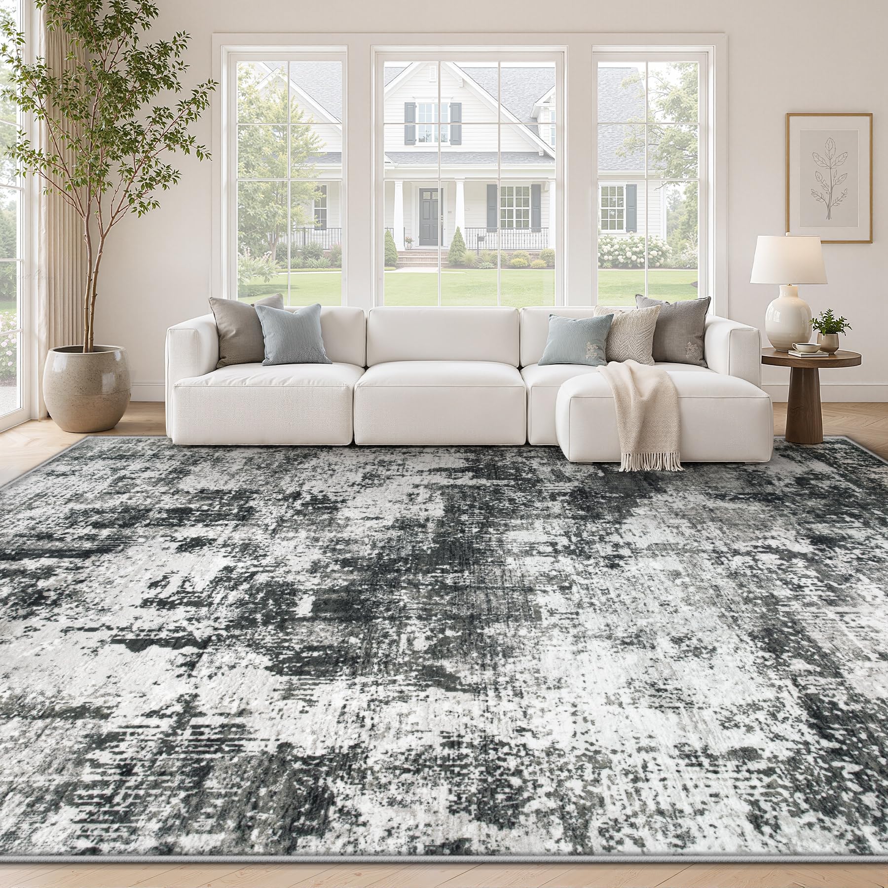 MXSANYOO folded rug prepared for machine washing demonstrating easy care
