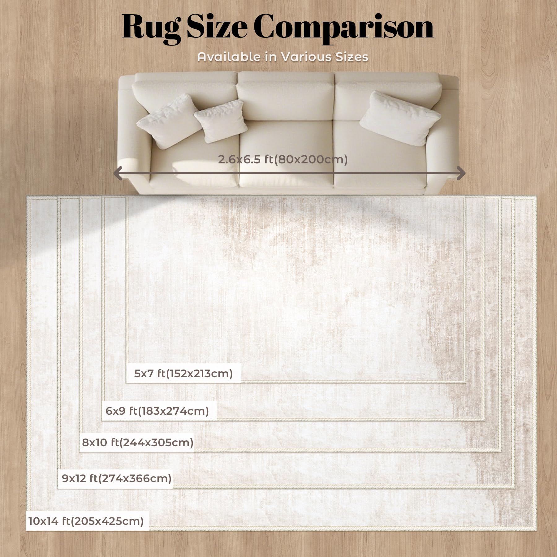 MXSANYOO unrolled rug in packaging showing crease tips for fast smoothing benefit