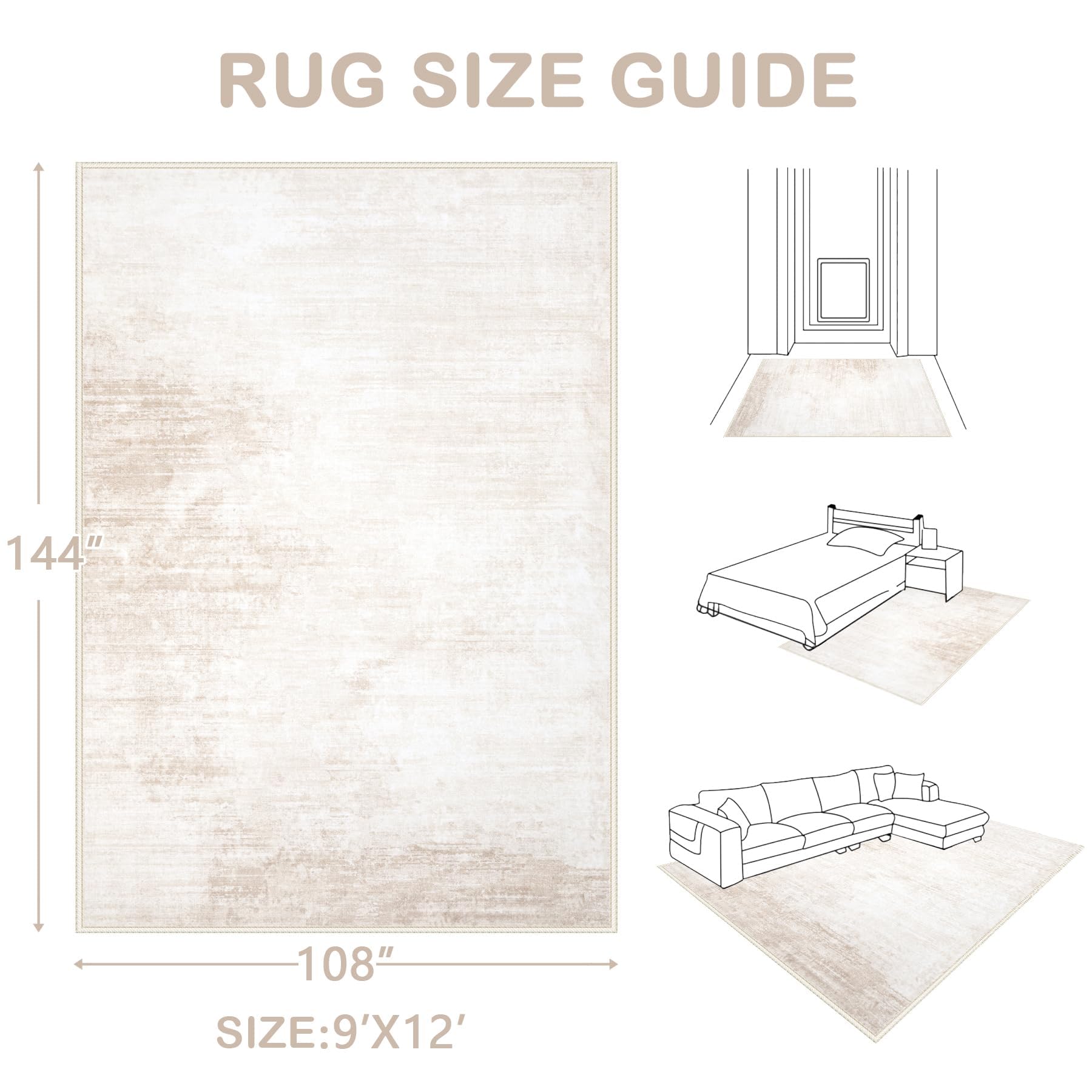 MXSANYOO rolled rug packaging with crease tips for smoothing and fast setup
