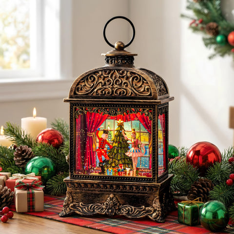MXwcy front view lantern showing Nutcracker scene and glow