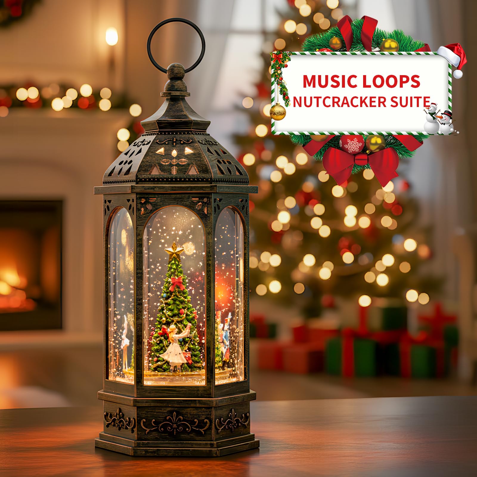 MXwcy globe lit at night creating warm holiday ambiance and soft lighting benefit