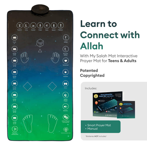 My Salah Mat close-up of 25 touch keys offering precise lesson selection and guidance