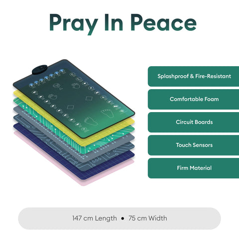 My Salah Mat in use standing position demonstrating guided lights and smooth transitions