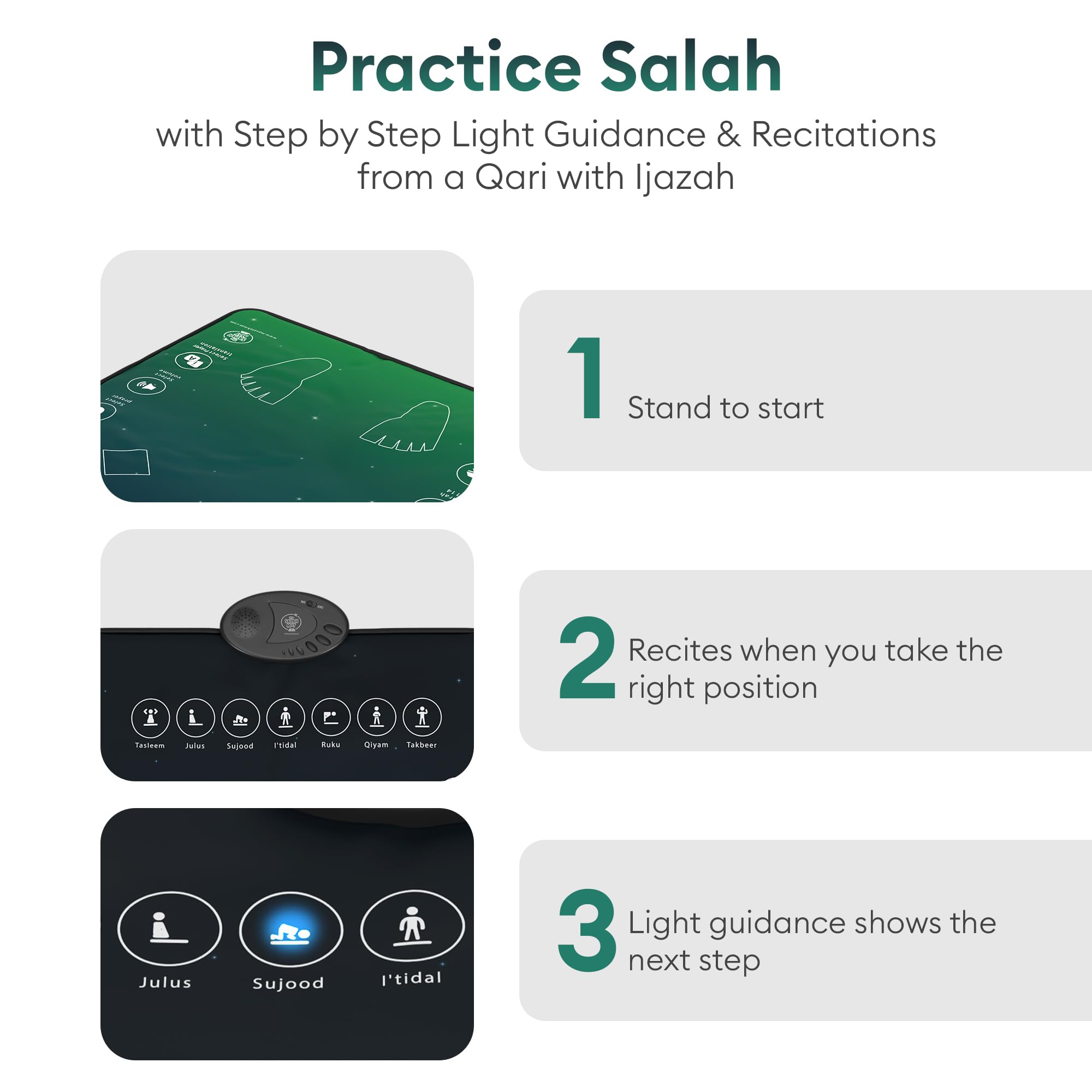 My Salah Mat padded layer detail for comfortable sujood and kneeling during prayer