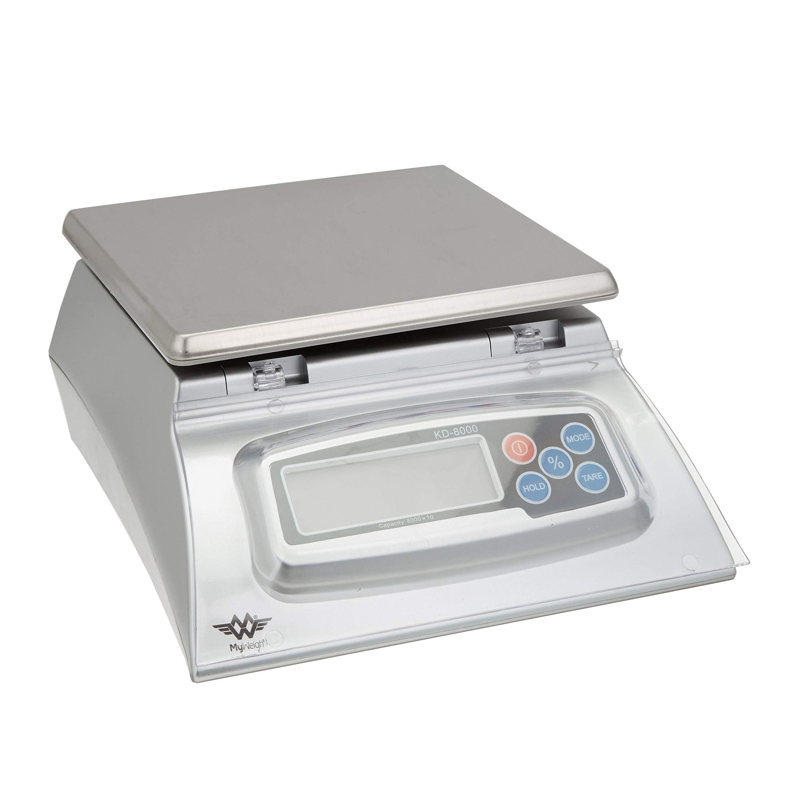 My Weigh KD-8000 front view with clear display for accurate baking measurements