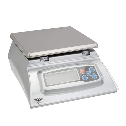 My Weigh KD-8000 front view with clear display for accurate baking measurements