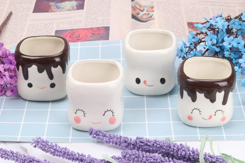 Mycts side profile of a single mug highlighting ceramic curve and easy-grip design benefit