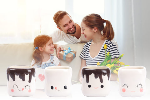 Mycts mugs displayed on a shelf showing decorative appeal and holiday-ready styling