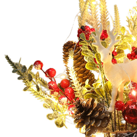 MYELLU close-up of deer, berries, pine cone decorations for authentic detail