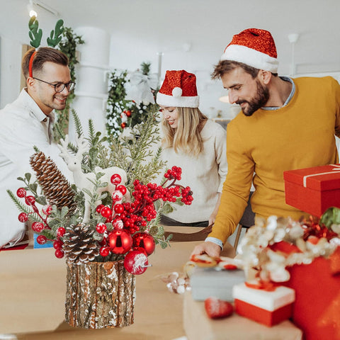MYELLU stump in a shop display illustrating festive merchandising and charm