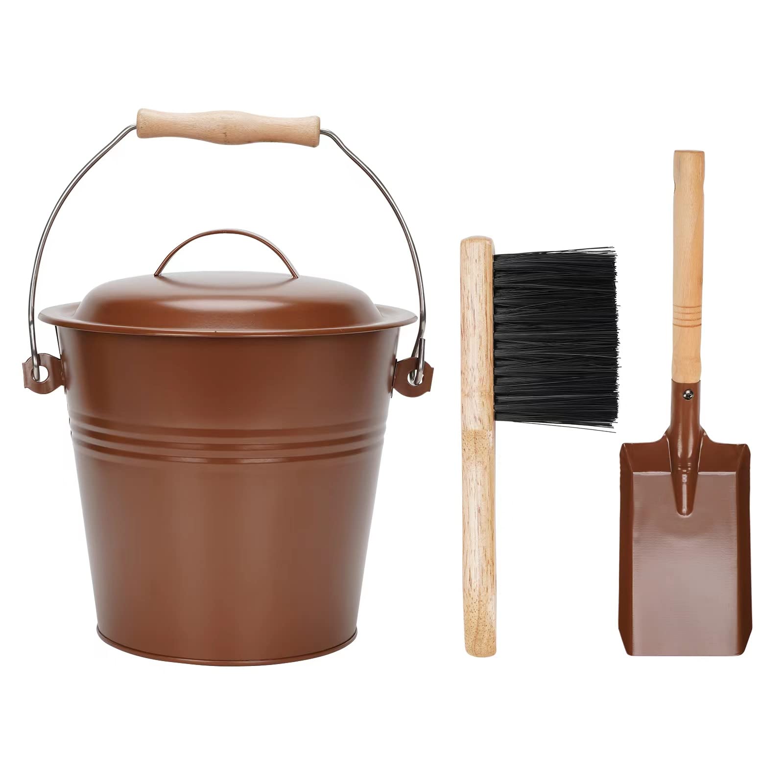 MYFIREPLACEDIRECT front view of copper mini ash bucket showing compact storage benefit