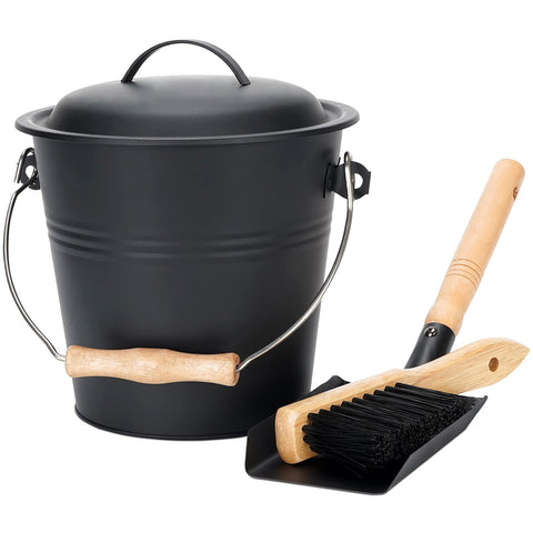 MYFIREPLACEDIRECT front view of compact black ash bucket showing size and finish benefit