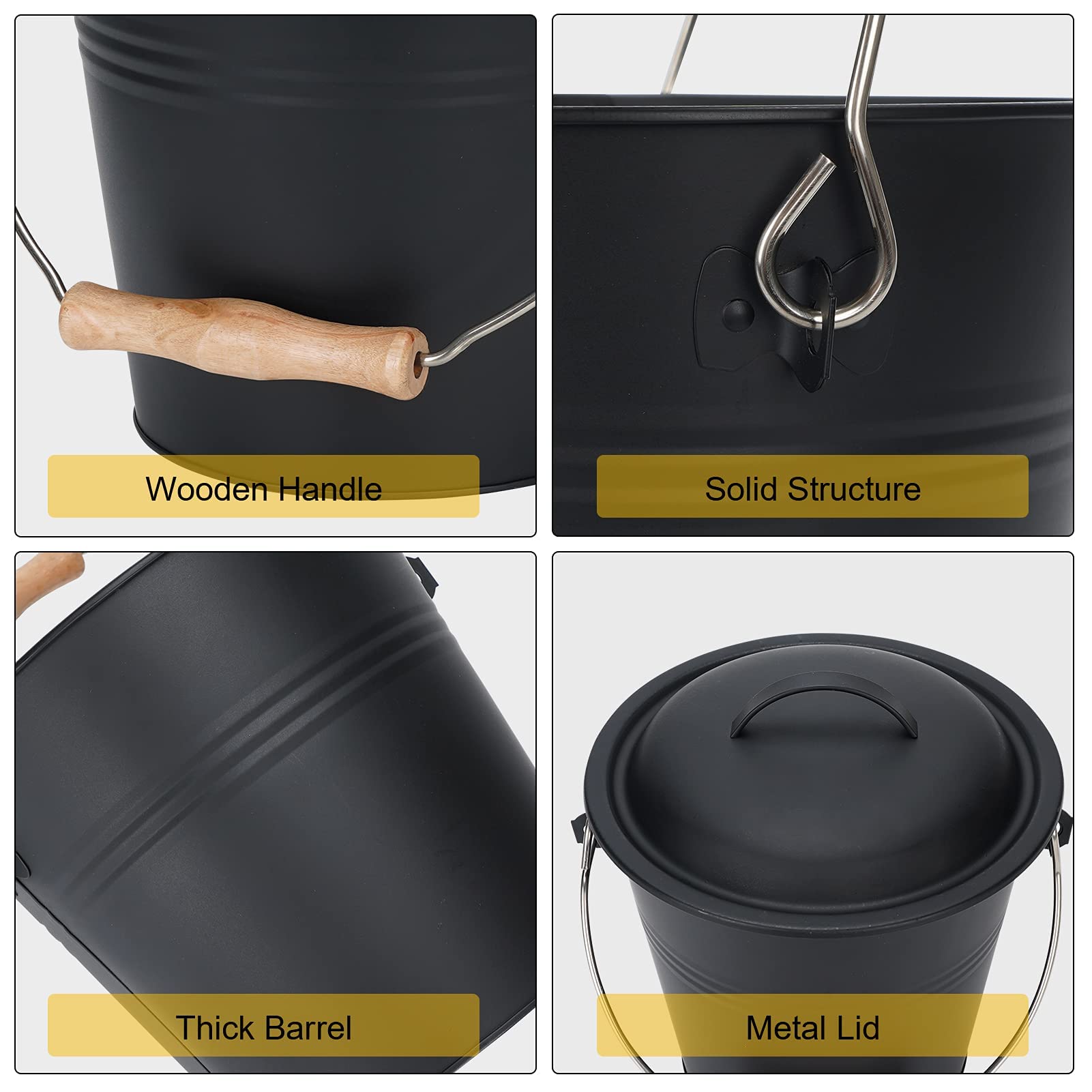 MYFIREPLACEDIRECT wooden-handled shovel and broom set showing safer handling benefit