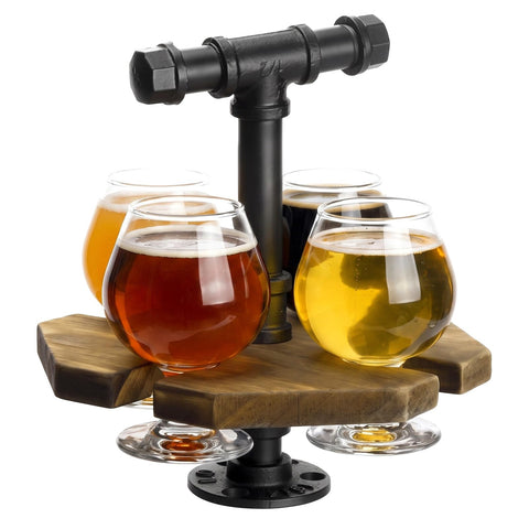 MyGift front view of burnt wood flight set showing rustic appeal and ease