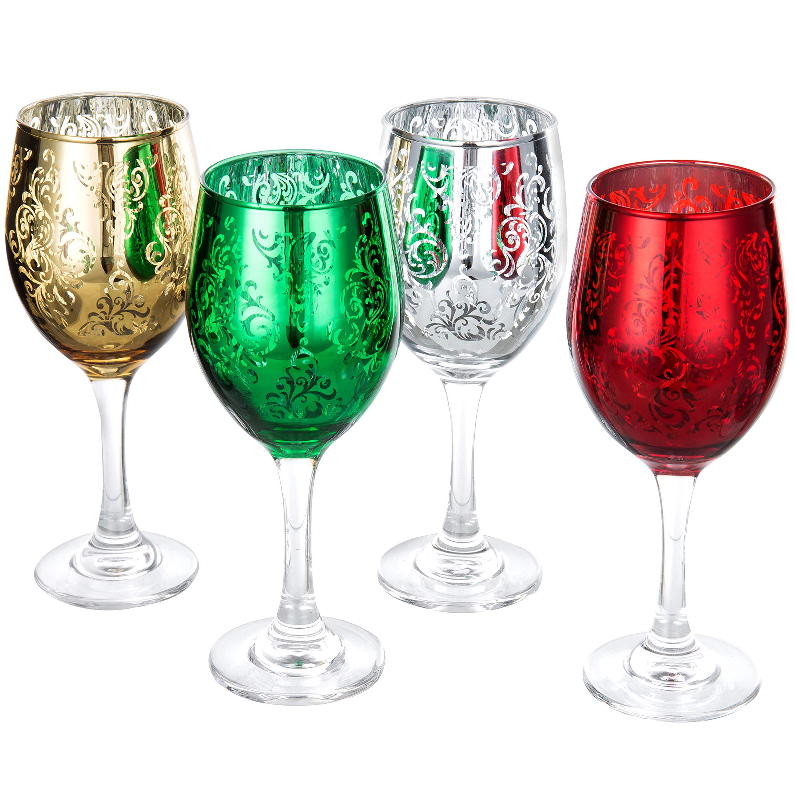 MyGift multicolor front view showing four stemmed glasses and festive benefit