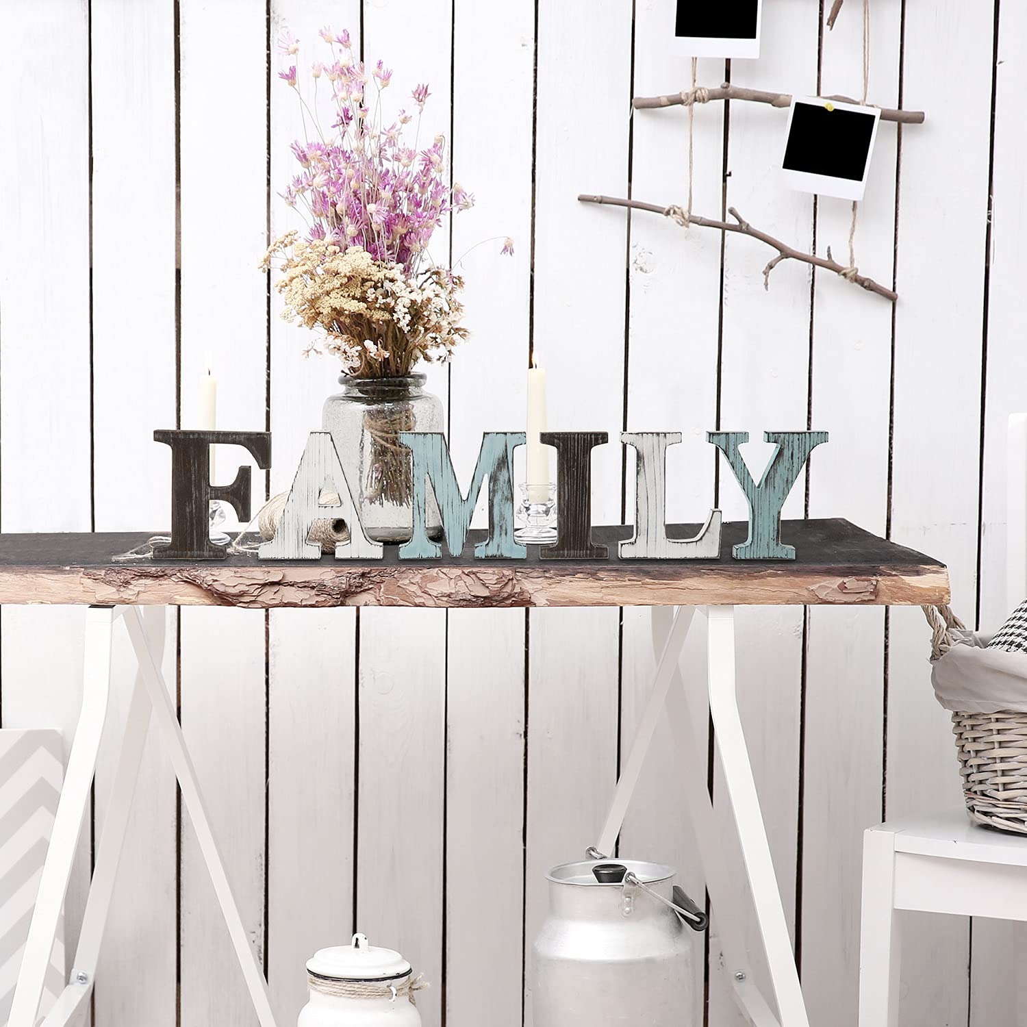 MyGift spaced letters arranged across shelf showing flexible layout and styling options