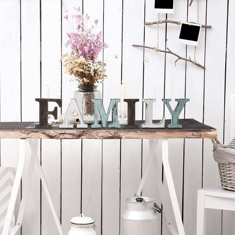 MyGift spaced letters arranged across shelf showing flexible layout and styling options