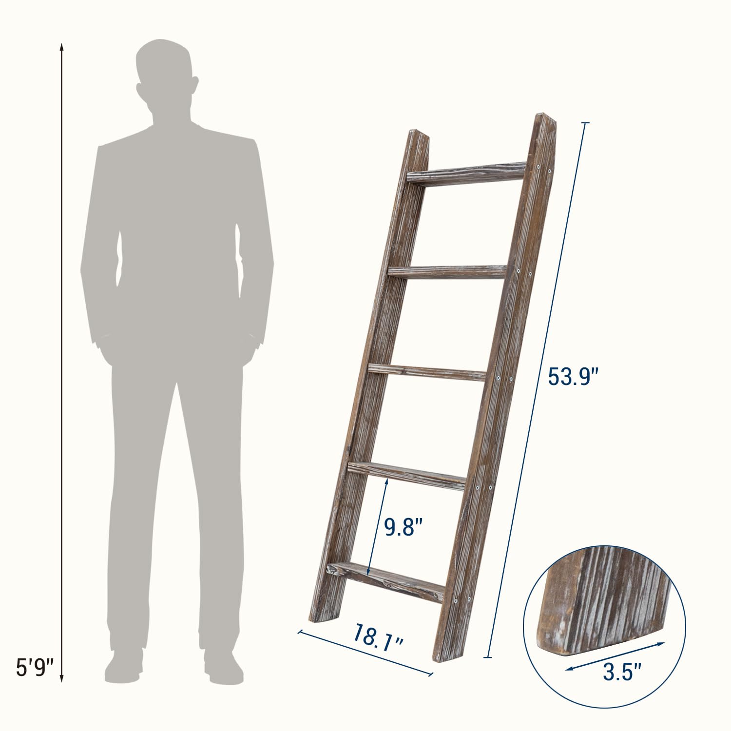 MyGift ladder next to sofa to show height and room-scale proportion