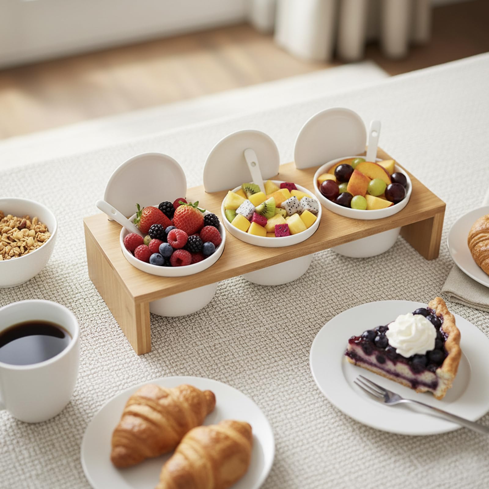 MyGift tray in use on table for easy condiment access while entertaining