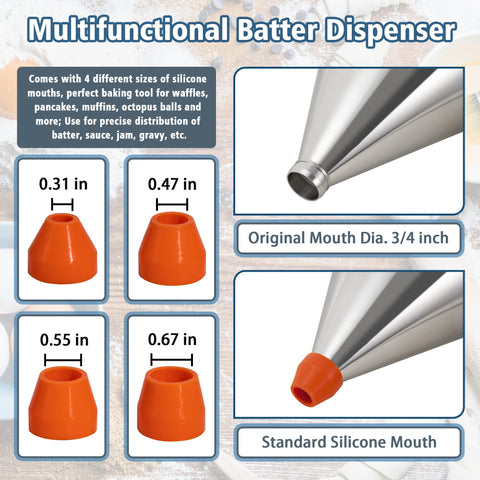MyLifeUNIT closeup of four silicone nozzles showing multi-size control