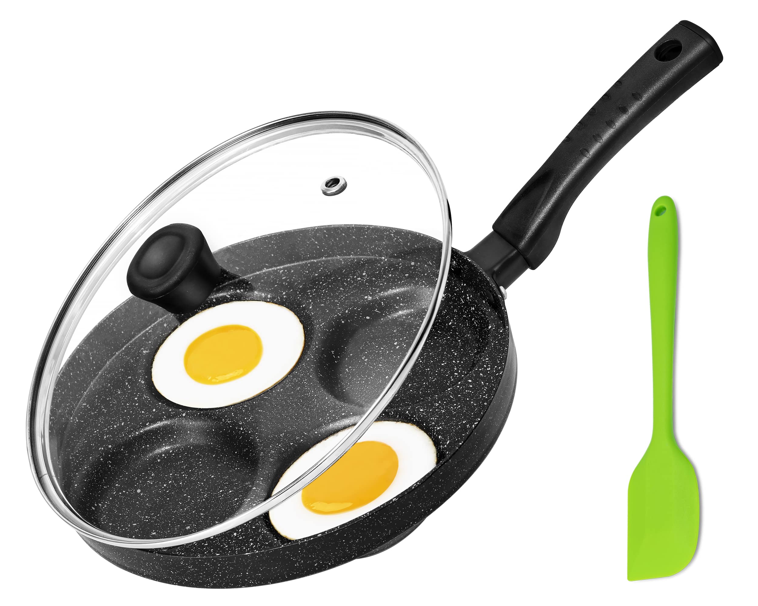 MyLifeUNIT front view of egg pan showing four cavities and compact design benefit