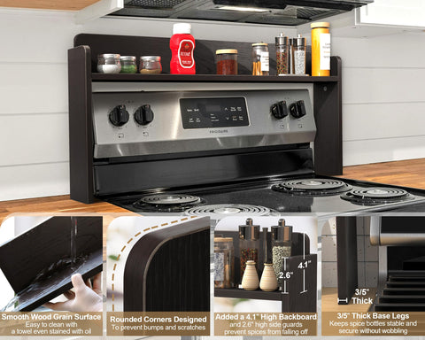 MyLifeUNIT installed behind a gas stove in a modern kitchen for tidy counters