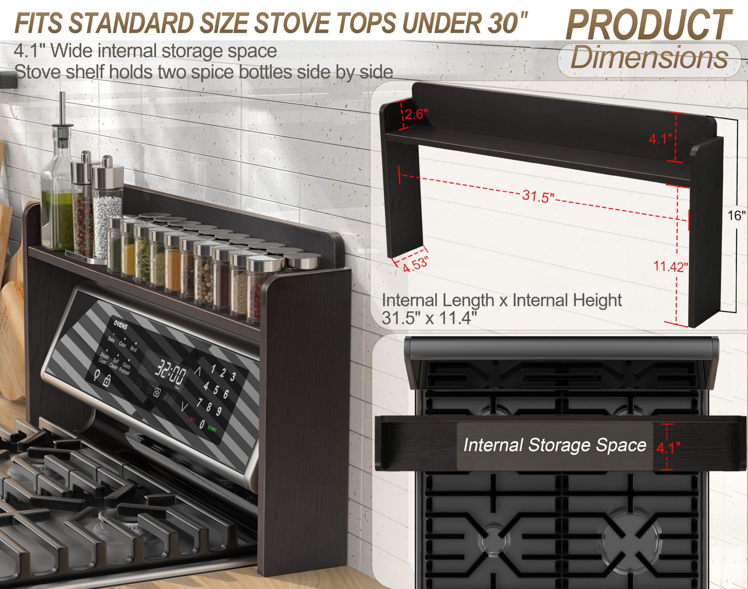 MyLifeUNIT side profile showing shelf depth and 11.4 inch internal height benefit