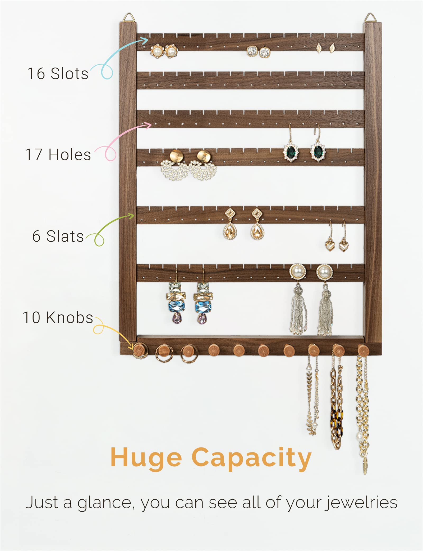 Mymazn in use with various earrings and necklaces for quick outfit choices